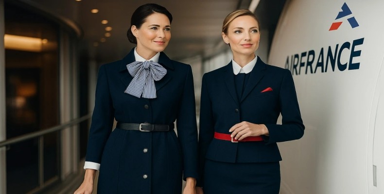 مهمانداران شیک پوش ایرفرانس با یونیفرم طراحی کریستین لاکرویکس