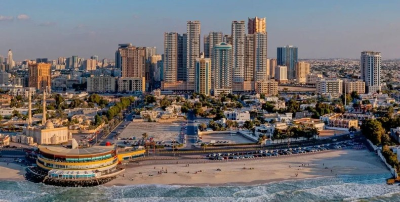 نمای هوایی مرکز شهر عجمان