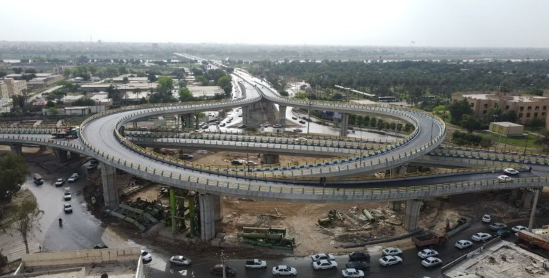 پل دانشگاه اهواز در نزدیکی دانشگاه شهید چمران | پل بتنی با چشم‌انداز کارون