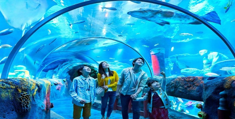 تونل زیرآبی آکواریوم Aquaria KLCC در کوالالامپور