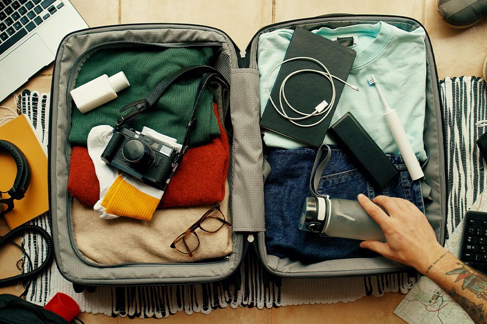 Packing travel luggage