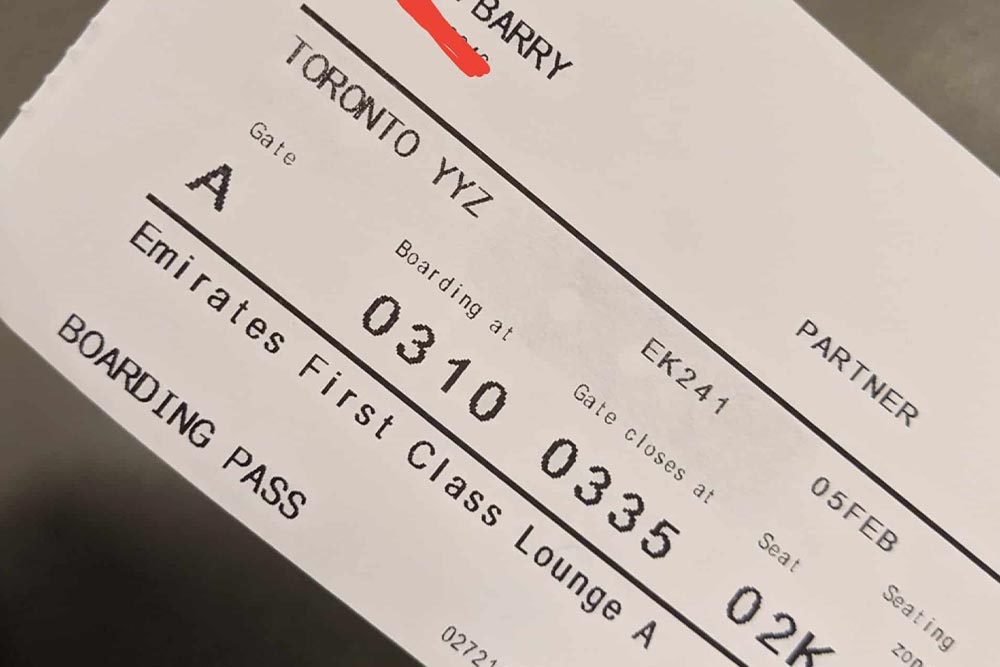 First class ticket