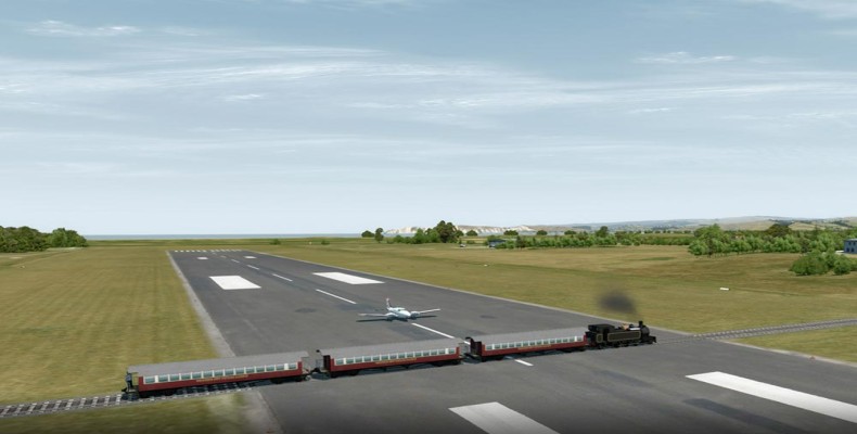 فرودگاه گیزبورن نیوزیلند با عبور خط راهآهن از باند فرود