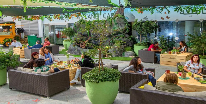 فضای باز و سبز کافه Green Earth دبی با غذاهای سالم گیاهی
