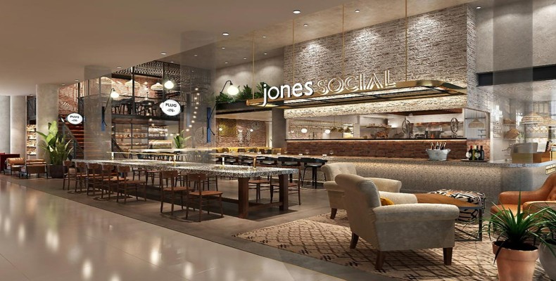 جونز د گروسر (Jones the Grocer – West Beach) در دبی؛ فضای داخلی مدرن برای صبحانه انگلیسی