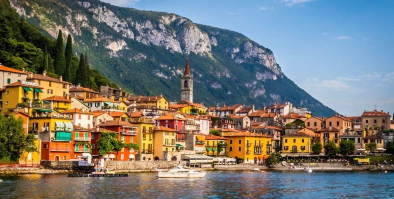 منظره رنگارنگ شهرهای اطراف دریاچه کومو در نزدیکی میلان