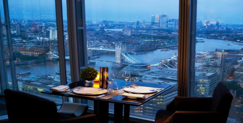رستورانهای برج شارد لندن با منظره پانوراما