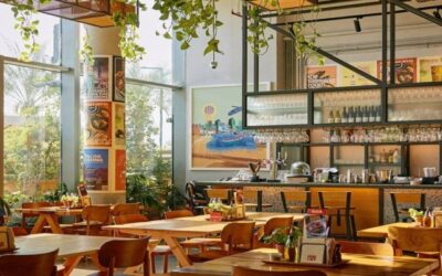 مای داخلی یکی از بهترین کافه‌ های دبی با طراحی مدرن و نور طبیعی