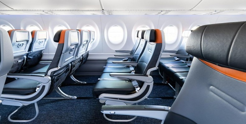 نمای داخلی کابین اکونومی و بیزینس کلاس – صندلی‌های کلاس‌های پروازی هواپیمایی کاسپین