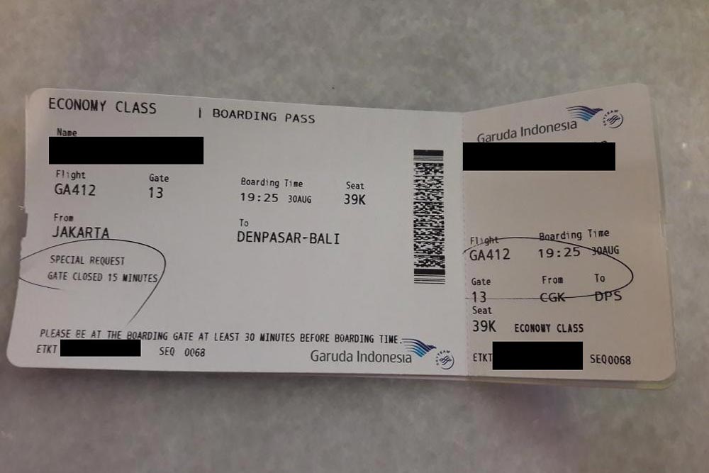 Bali plane ticket