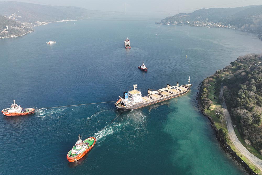 Ship in the Bosphorus Strait