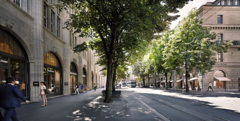 خیابان بانهوف زوریخ با فروشگاه‌های لوکس و برندهای معروف – یکی از جاهای دیدنی زوریخ برای خرید