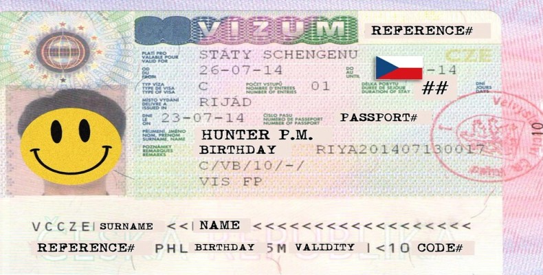 نمونه ویزای شینگن برای سفر به پراگ و جمهوری چک