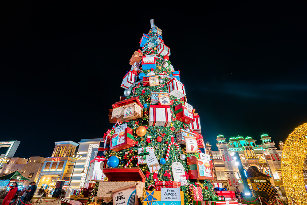 Dubai World Village Christmas tree