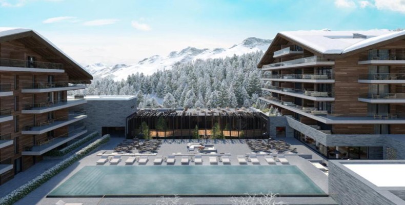 ریزورت کوهستانی سیکس سنس کرانس مونتانا سوئیس با منظره آلپ و اسپا لوکس