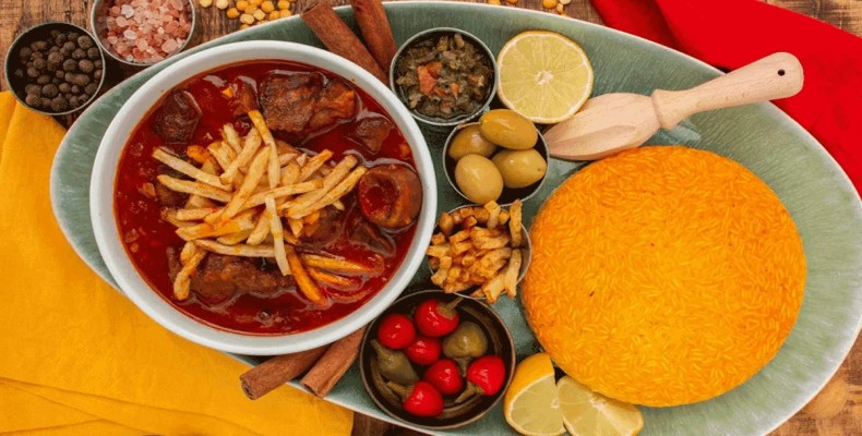 خورش قیمه تهرانی با سیبزمینی خلالی