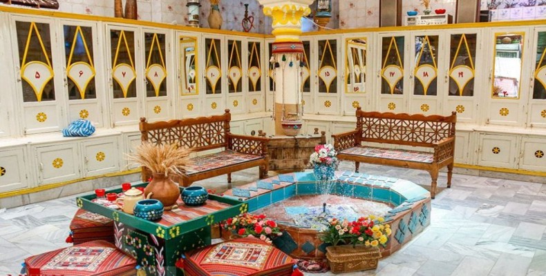 فضای داخلی گرمابهی باب همایون