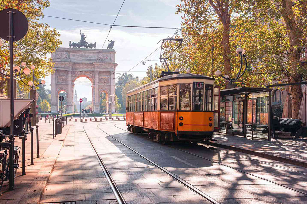 Milan's tourist transportation system in autumn