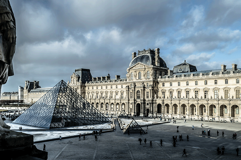 The Louvre Museum in autumn