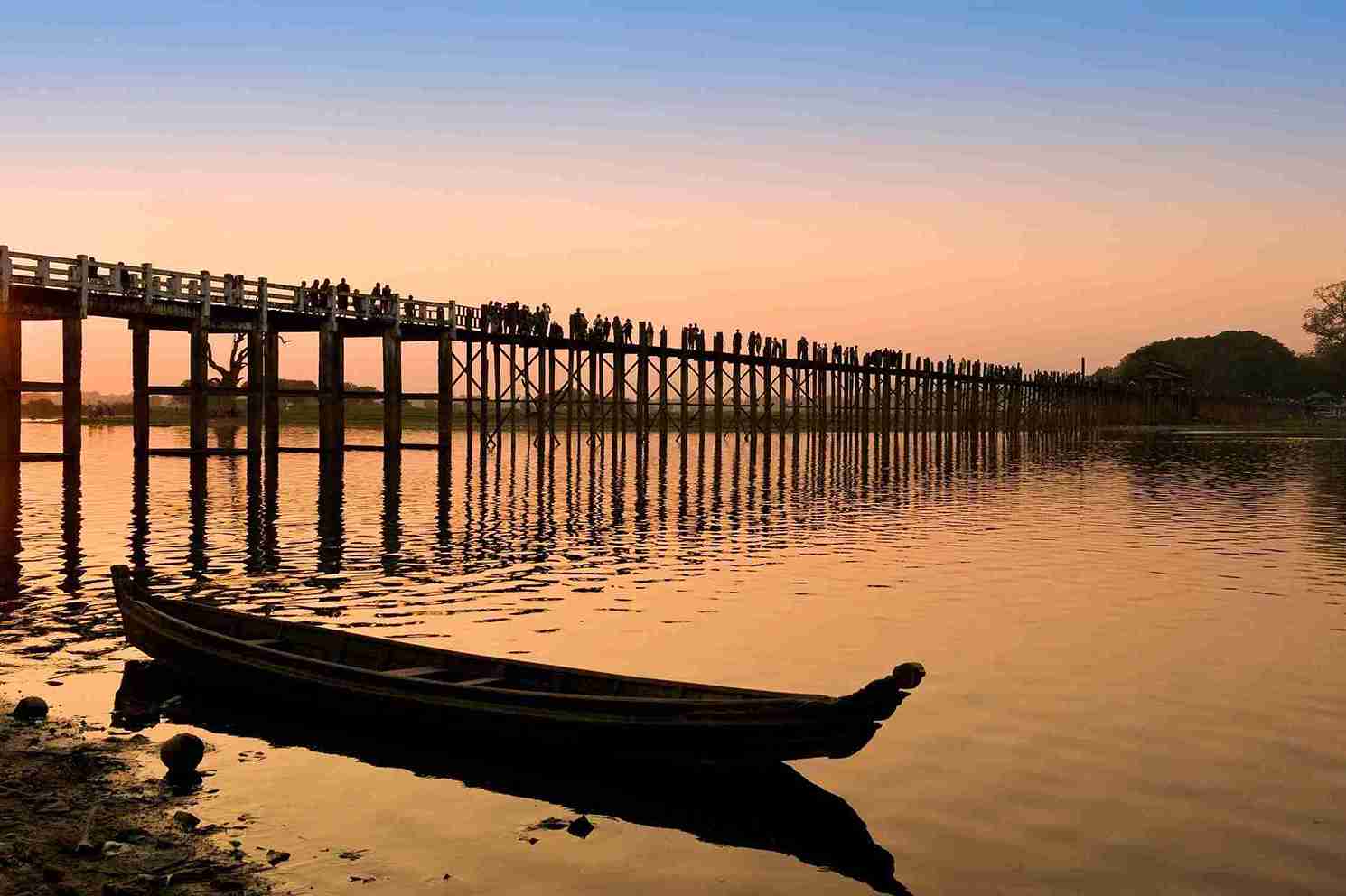 U Bein Bridge, Myanmar پل های معلق جهان