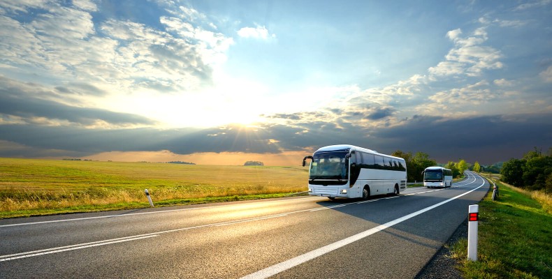 سفر زمینی به وان ترکیه با اتوبوس در جاده‌ای سرسبز