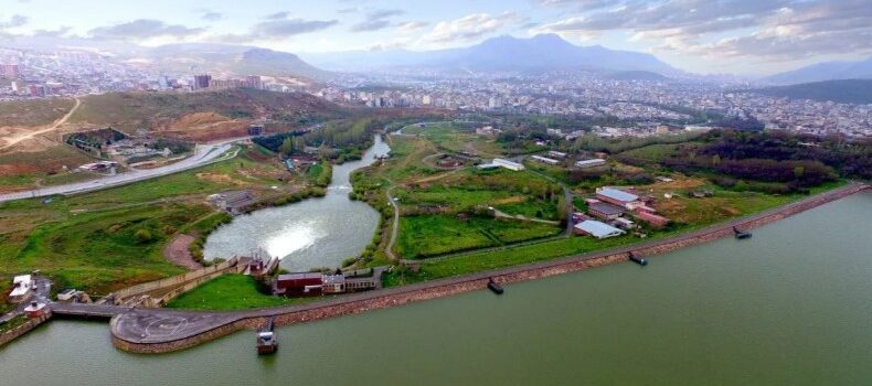 نمای هوایی از شهر مهاباد