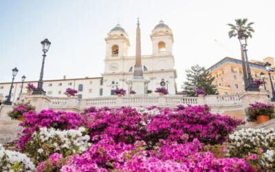 شهر زیبای رم در بهار و گل های رنگارنگ