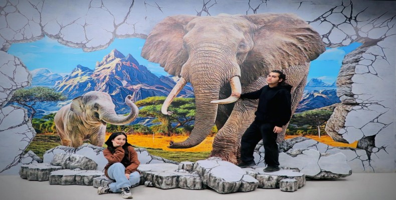 خطای دید فیل در رویا پارک تهران و عکاسی خلاقانه بازدیدکنندگان