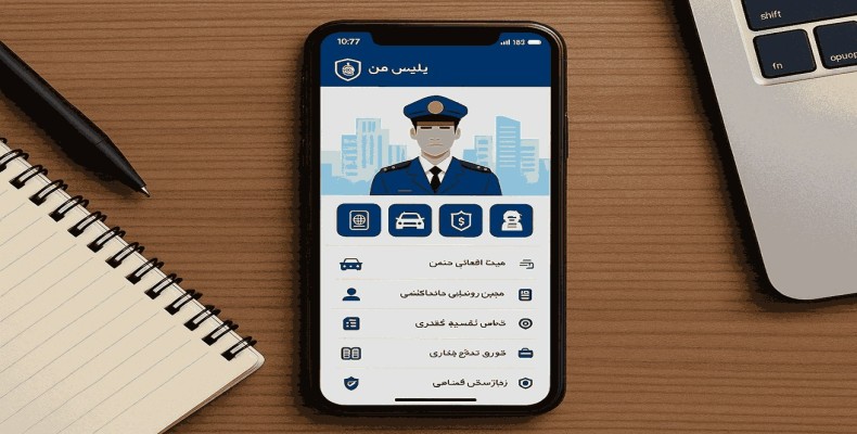 استعلام ممنوع‌الخروجی از طریق اپلیکیشن پلیس من با موبایل